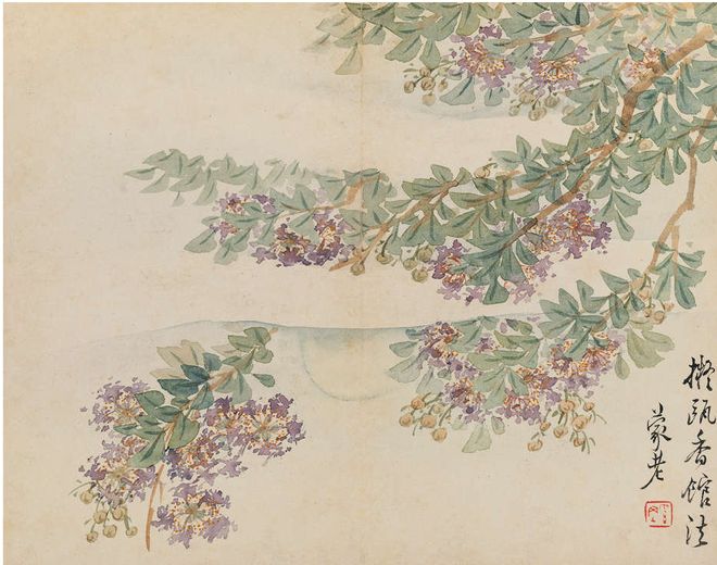 奚冈《花卉册》十二开 历代国画 第9张