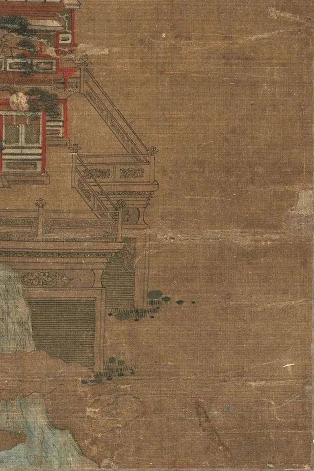 传仇英《仿李昭道湖畔宫图》 历代国画 第6张