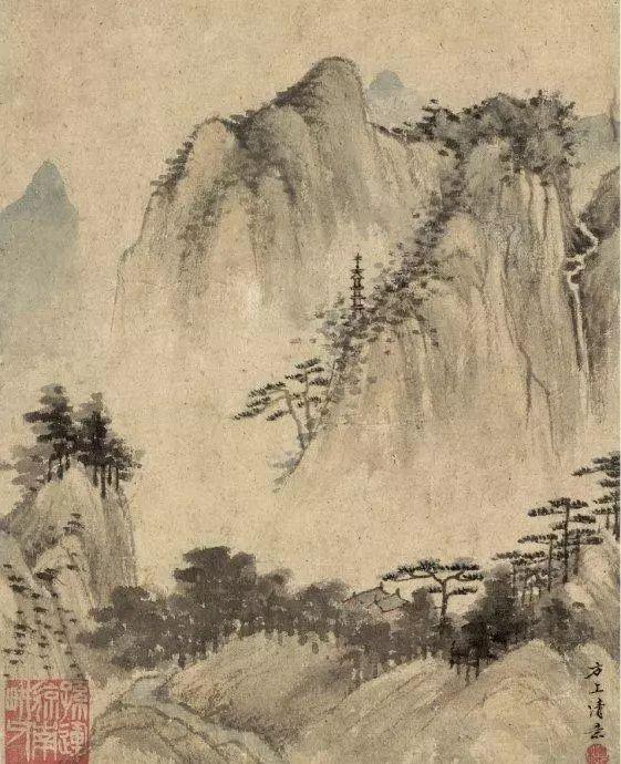 查士标《山水十开》 历代国画 第6张