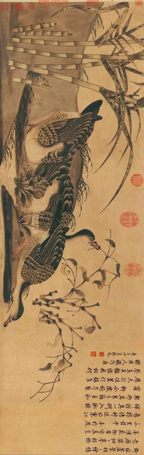 宋徽宗《柳鸦芦雁图》 历代国画 第3张