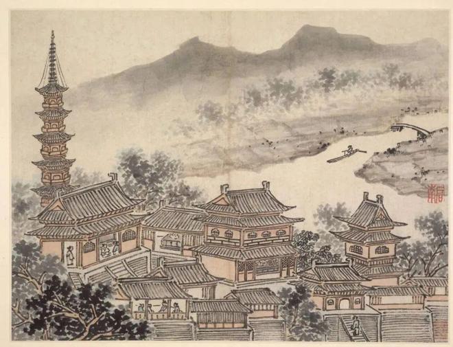 谢时臣《虎丘图》 历代国画 第10张