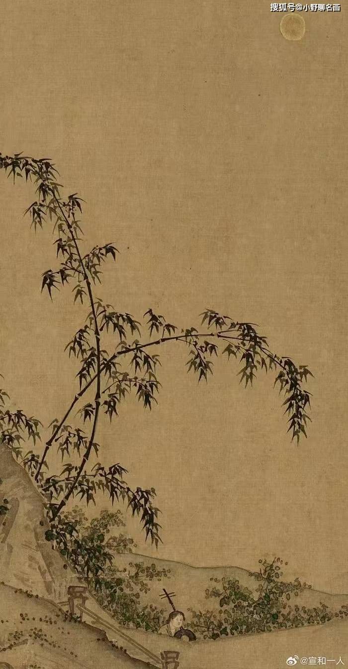 马远《月下把杯图》 历代国画 第2张-墨韵书香 马远《月下把杯图》 历代国画 第2张