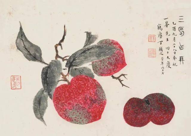 丁辅之《三寿作朋图》 历代国画 第1张