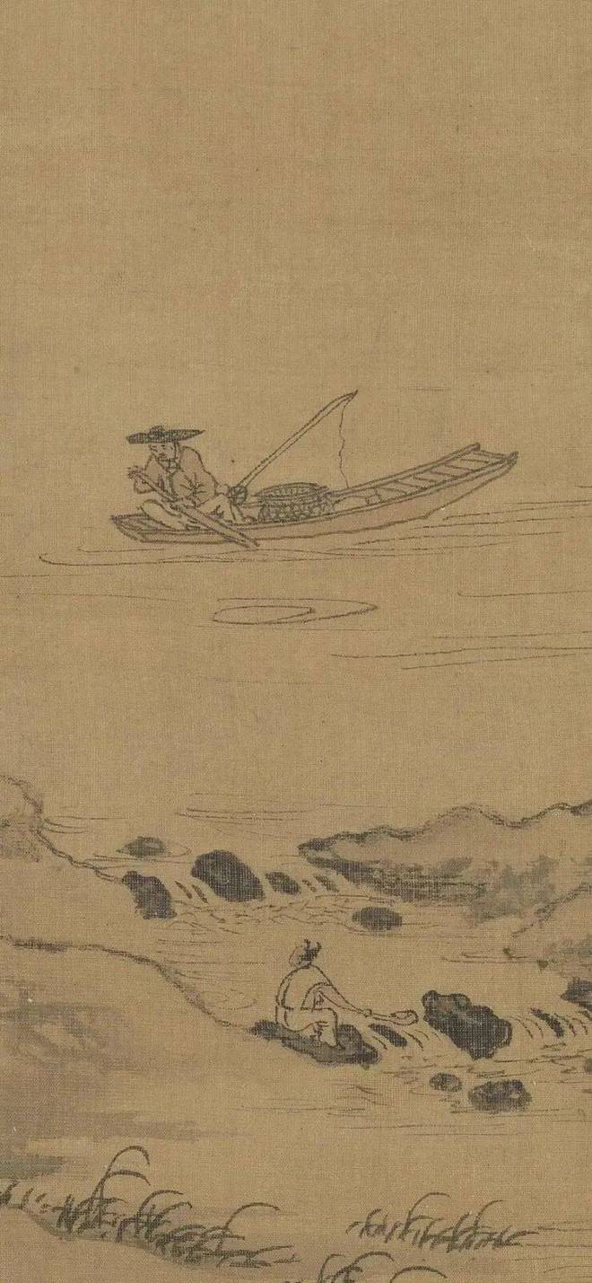 朱德润《林下鸣琴图》 历代国画 第13张