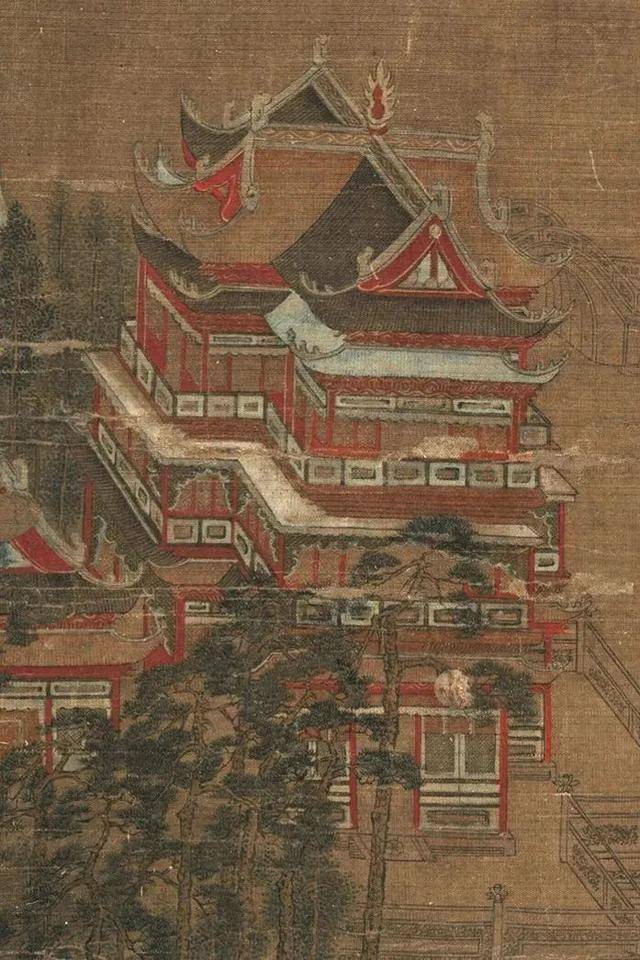 传仇英《仿李昭道湖畔宫图》 历代国画 第4张