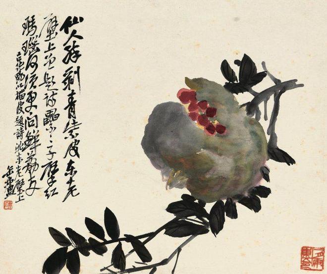 吴昌硕《致三多花卉册》 历代国画 第6张