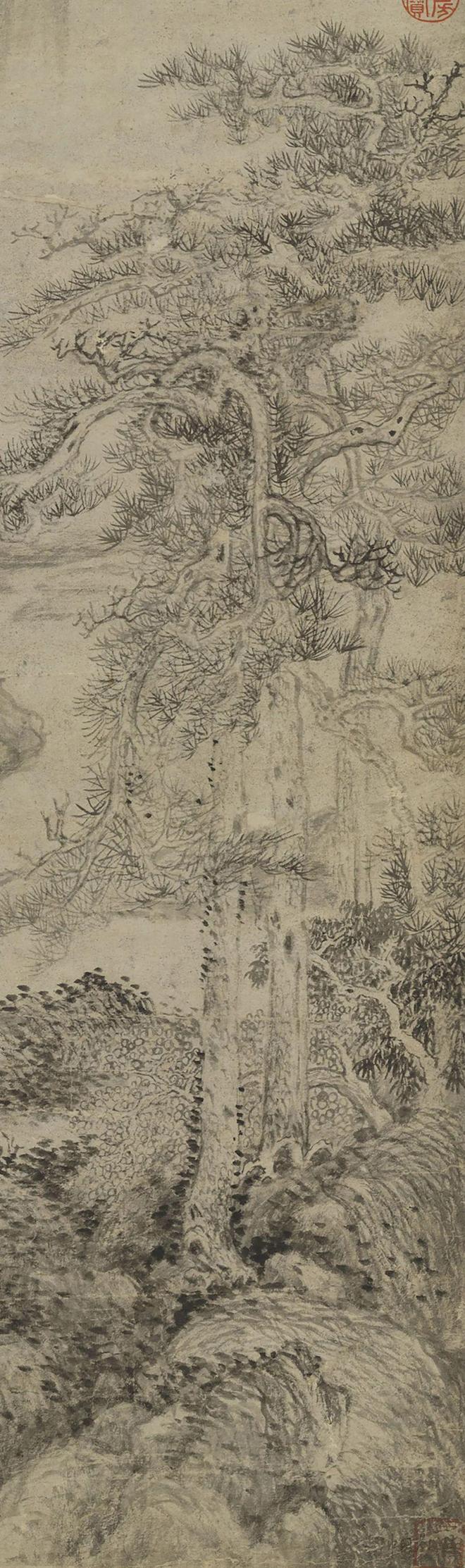 倪瓒王蒙合作山水 历代国画 第2张