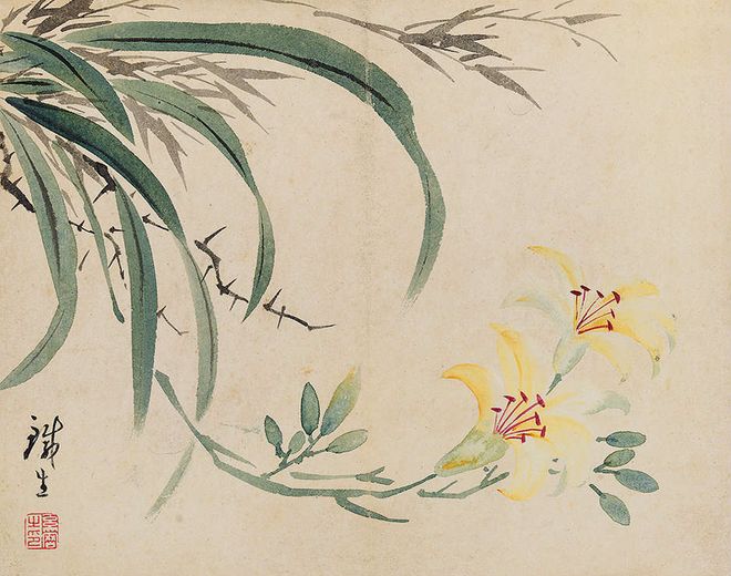 奚冈《花卉册》十二开 历代国画 第4张