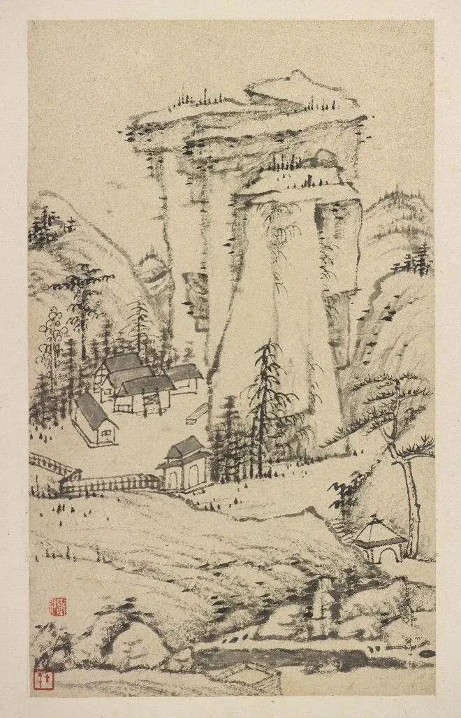 弘仁《丰溪山水册》 历代国画 第4张