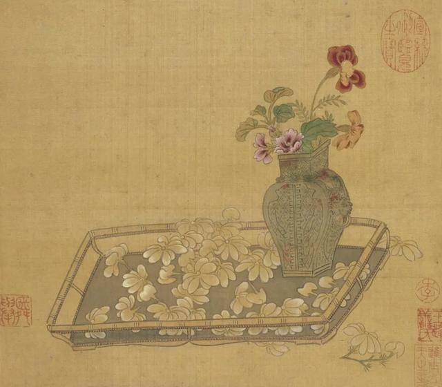钱选《画花篮图册》 历代国画 第3张