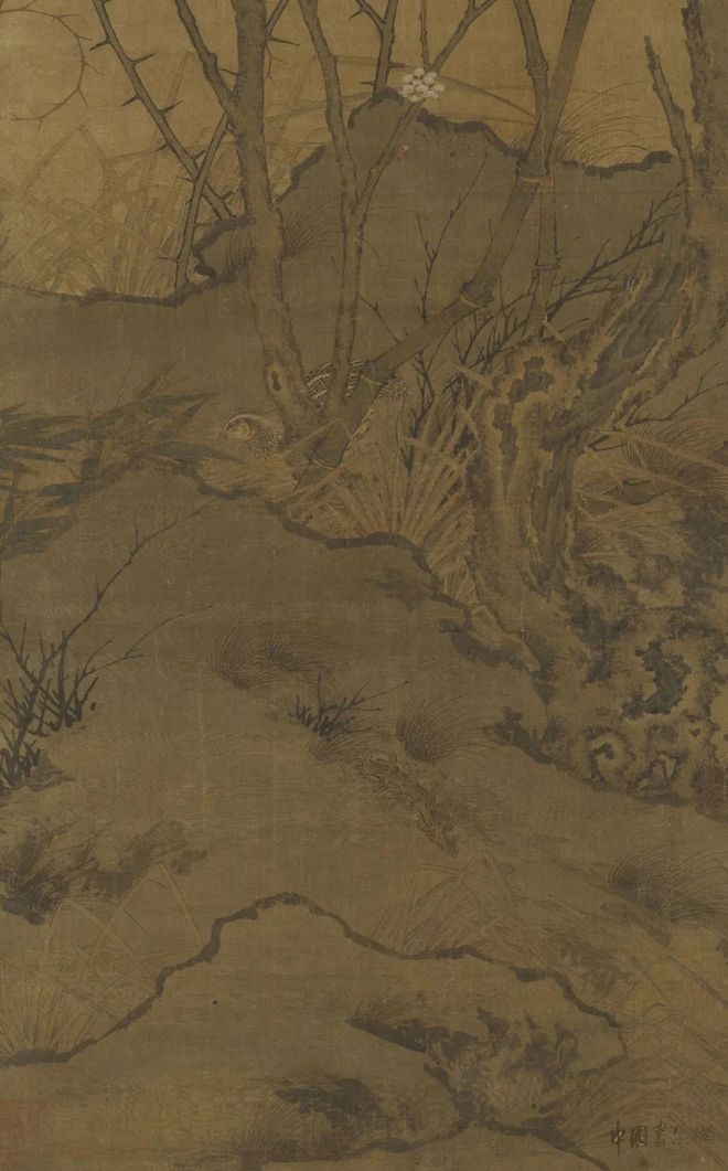 佚名《梅竹聚禽图》 历代国画 第7张