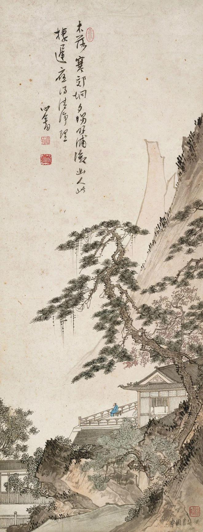 溥儒《木落寒郊》 历代国画 第1张