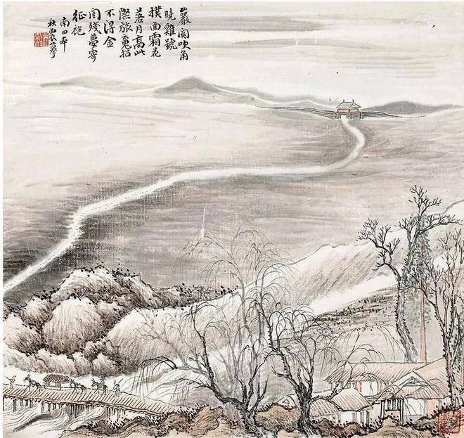 吴榖祥《拟古山水册》 历代国画 第11张