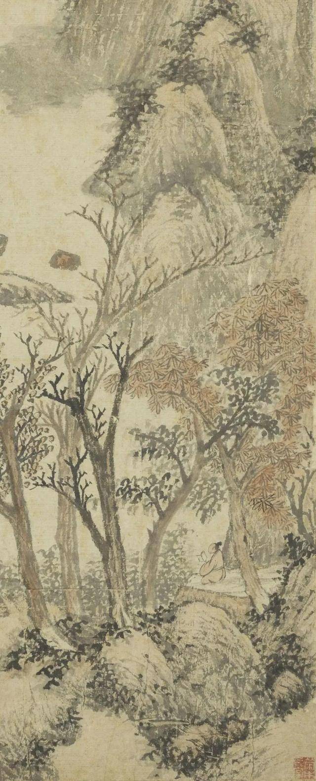 陆师道《携卷对山图》 历代国画 第2张