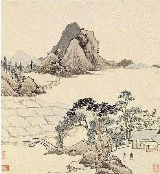 王綦《山水田园册》 历代国画 第4张