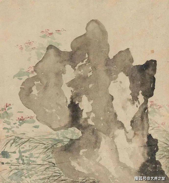 陈淳《怪石秋葵图》 历代国画 第2张
