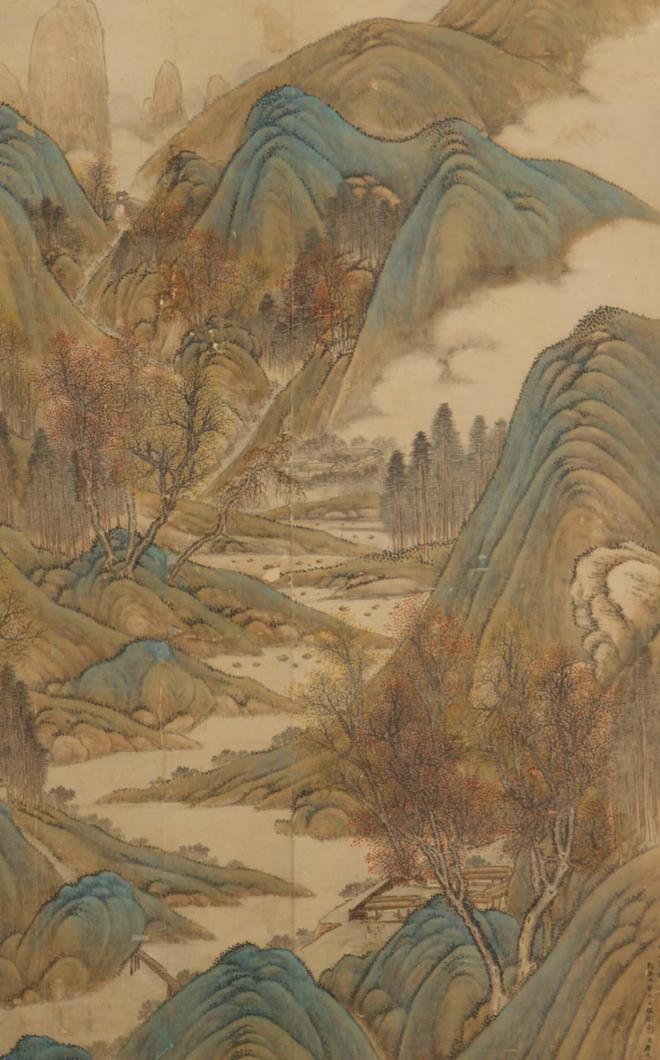 唐岱 《秋山行旅图轴》 历代国画 第3张