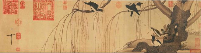 宋徽宗《柳鸦芦雁图》 历代国画 第2张