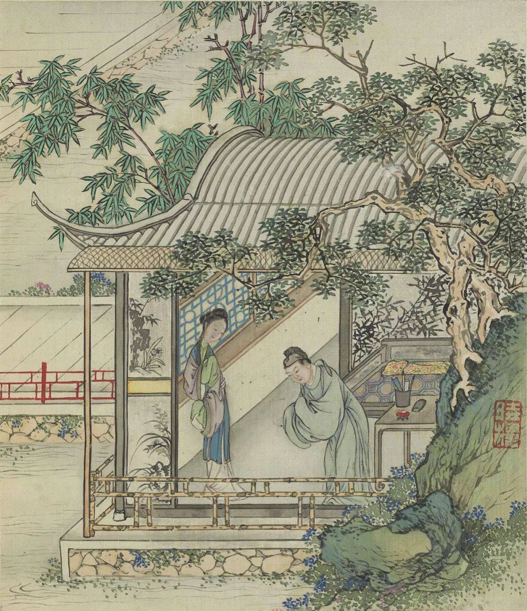 费丹旭《风月秋声》 历代国画 第11张