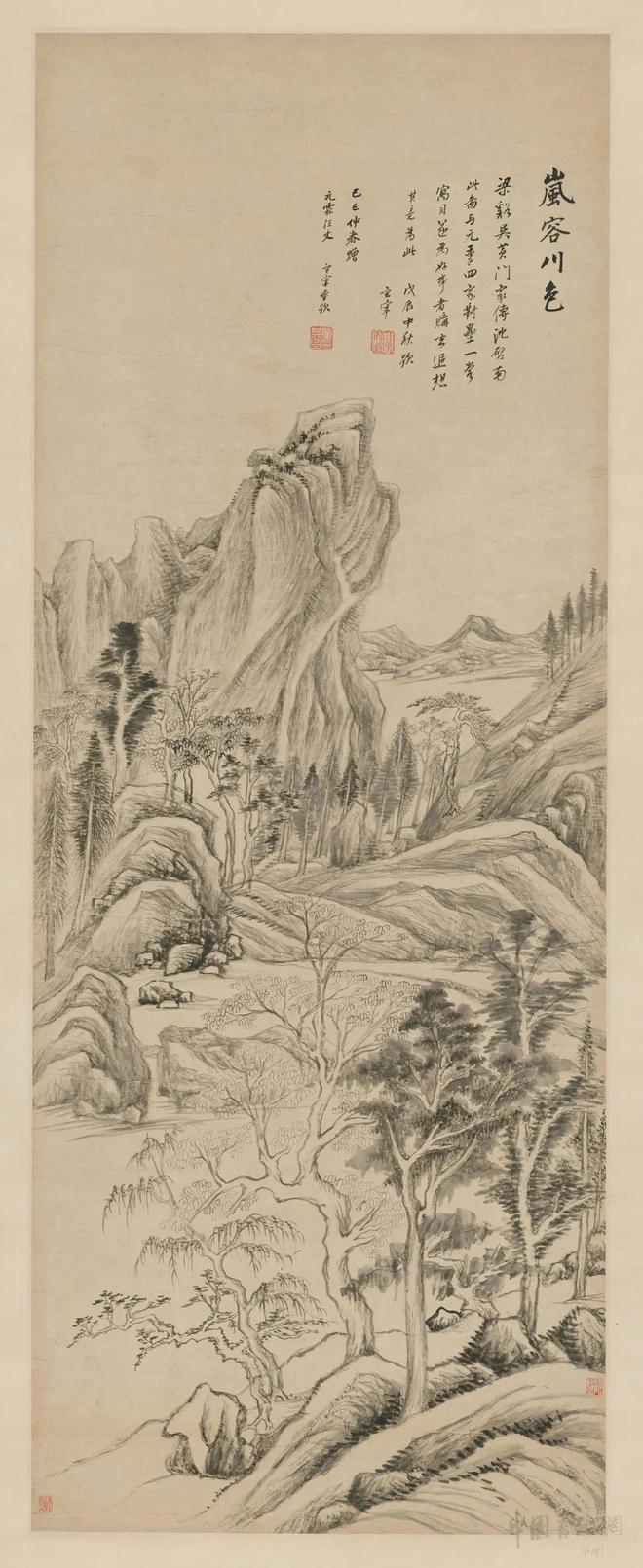 董其昌《岚容川色图》 历代国画 第1张