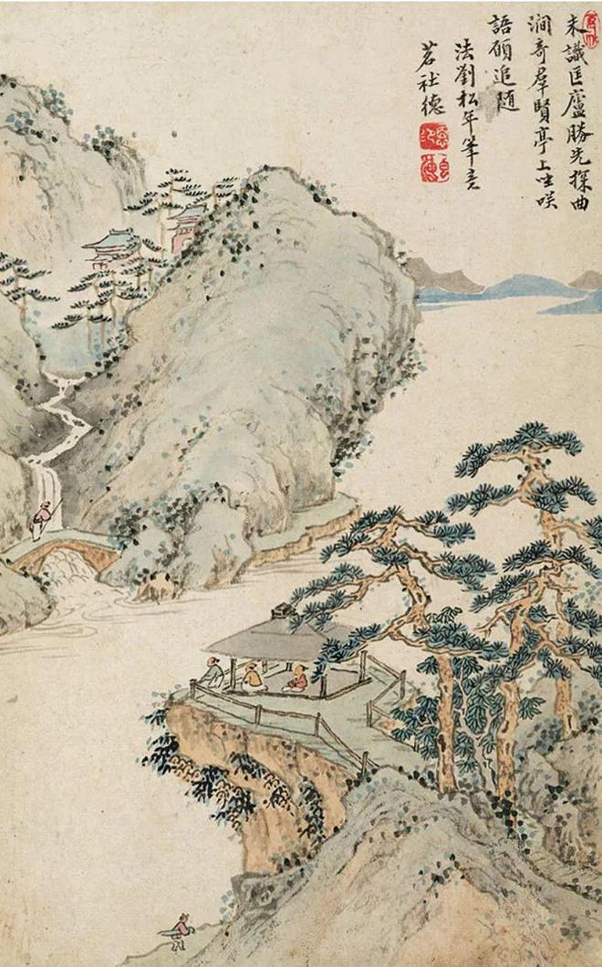 显德和尚《 仿宋元明各家山水册》 历代国画 第6张