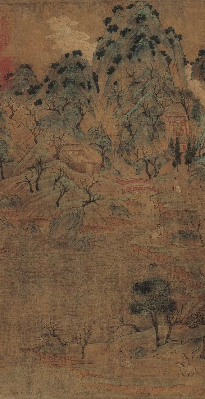 展子虔《游春图》 历代国画 第4张-墨韵书香 展子虔《游春图》 历代国画 第4张