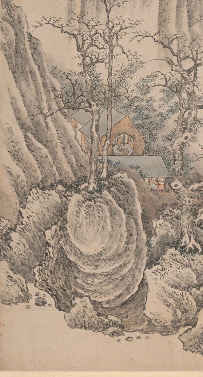 高简《为迎年作山水图》 历代国画 第3张-墨韵书香 高简《为迎年作山水图》 历代国画 第3张