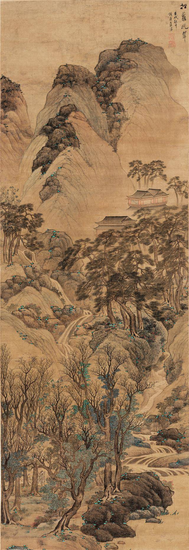 蓝瑛《松萝晚翠图》 历代国画 第1张