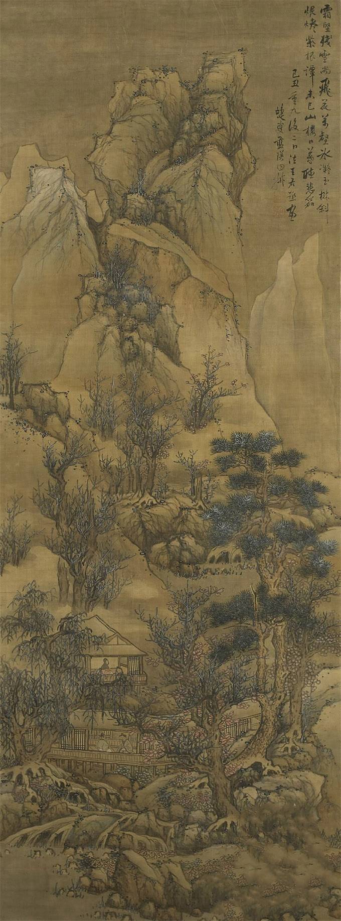 蓝瑛《残雪山居图》 历代国画 第2张