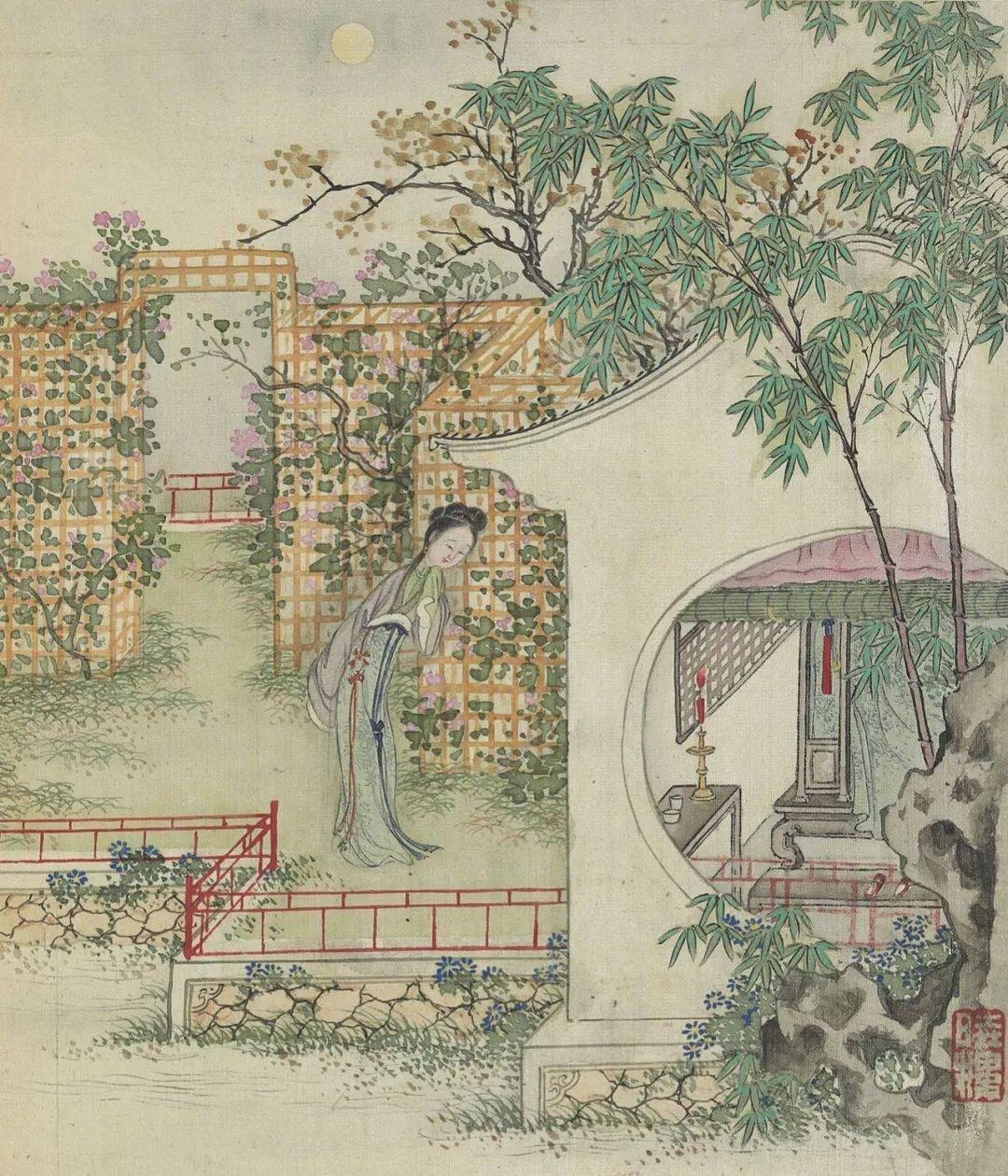费丹旭《风月秋声》 历代国画 第12张