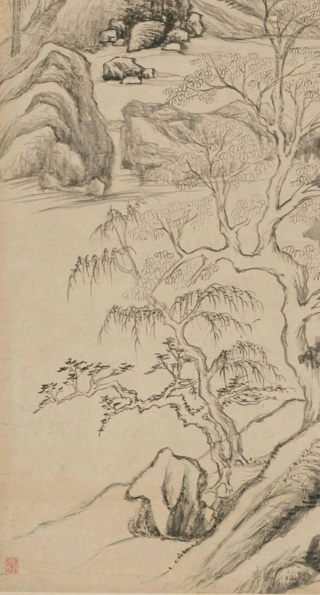 董其昌《岚容川色图》 历代国画 第3张