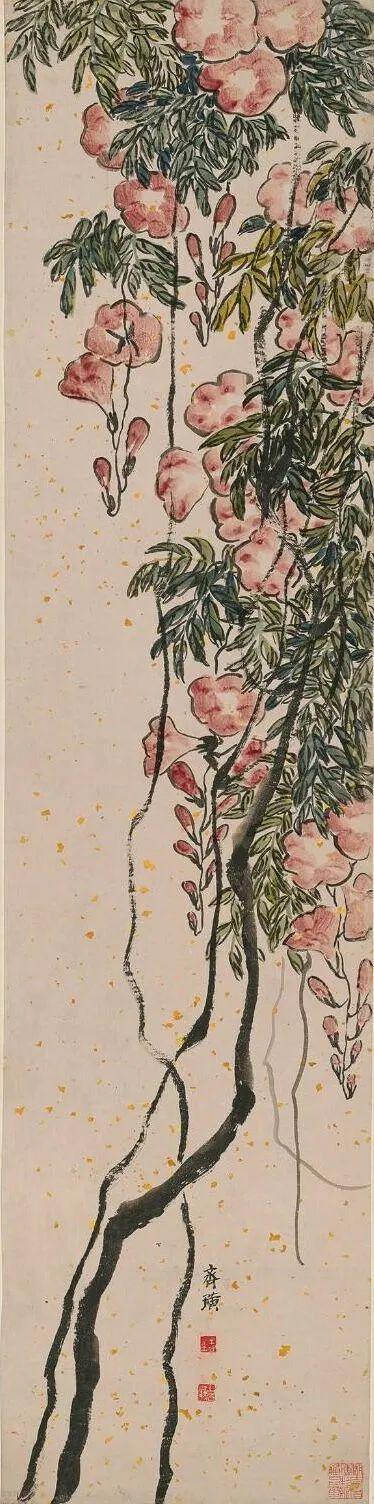 齐白石《凌霄花》 历代国画 第5张