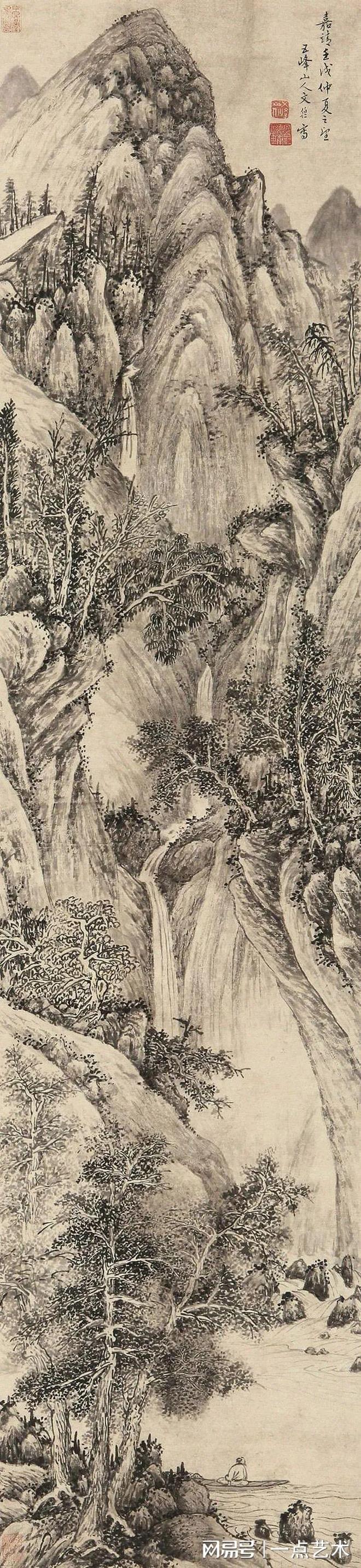 文伯仁《观瀑图 历代国画 第1张