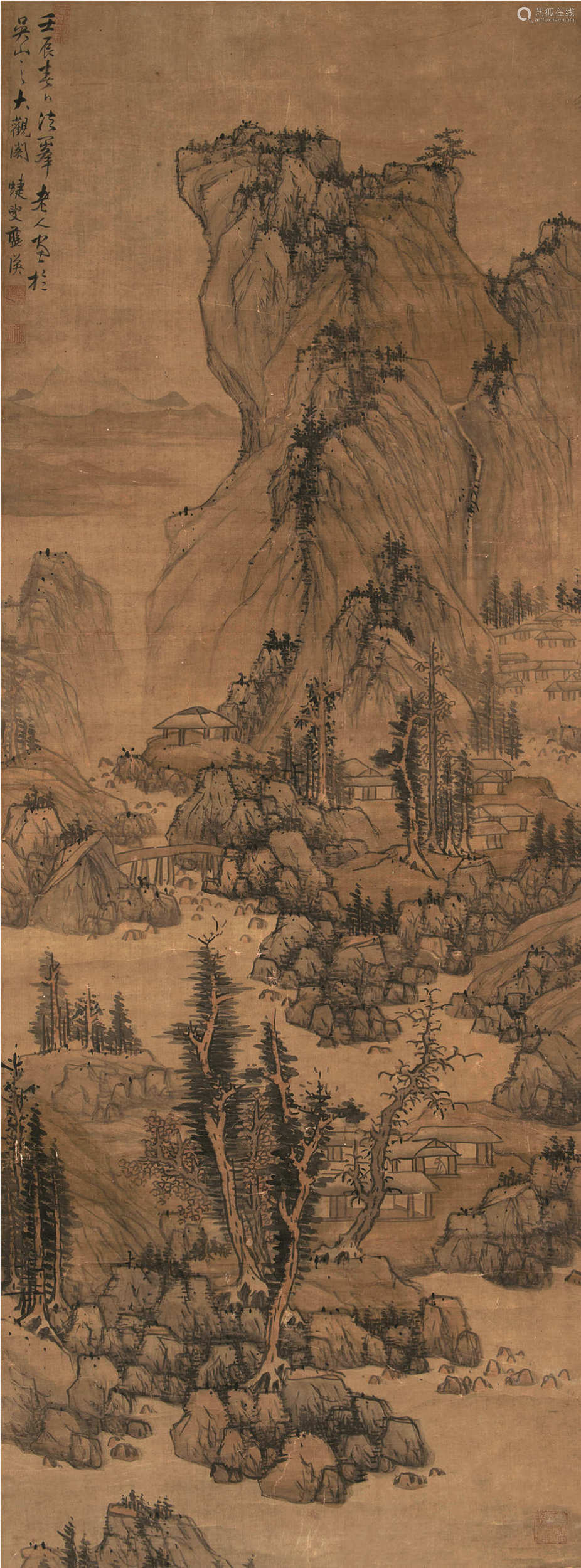蓝瑛《万山积雪》 历代国画 第1张