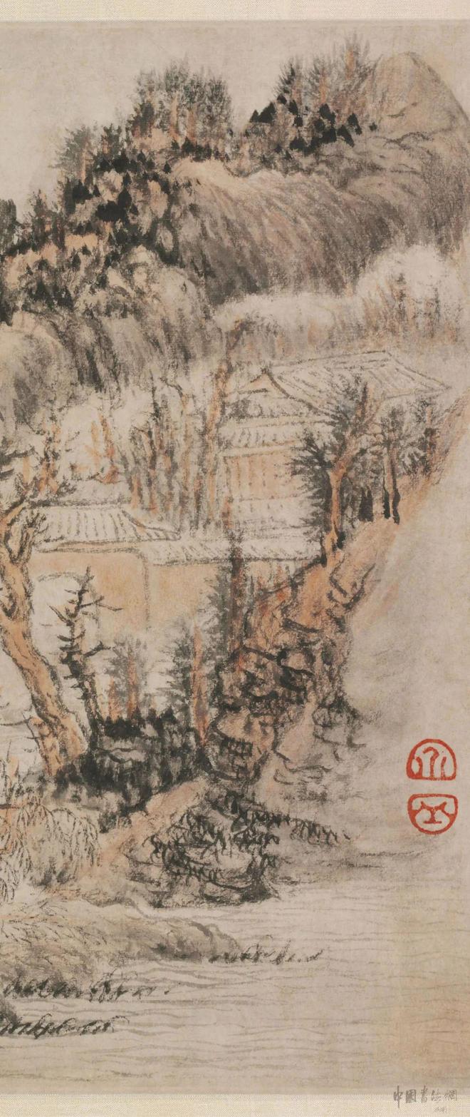 髡残《春山图》 历代国画 第2张