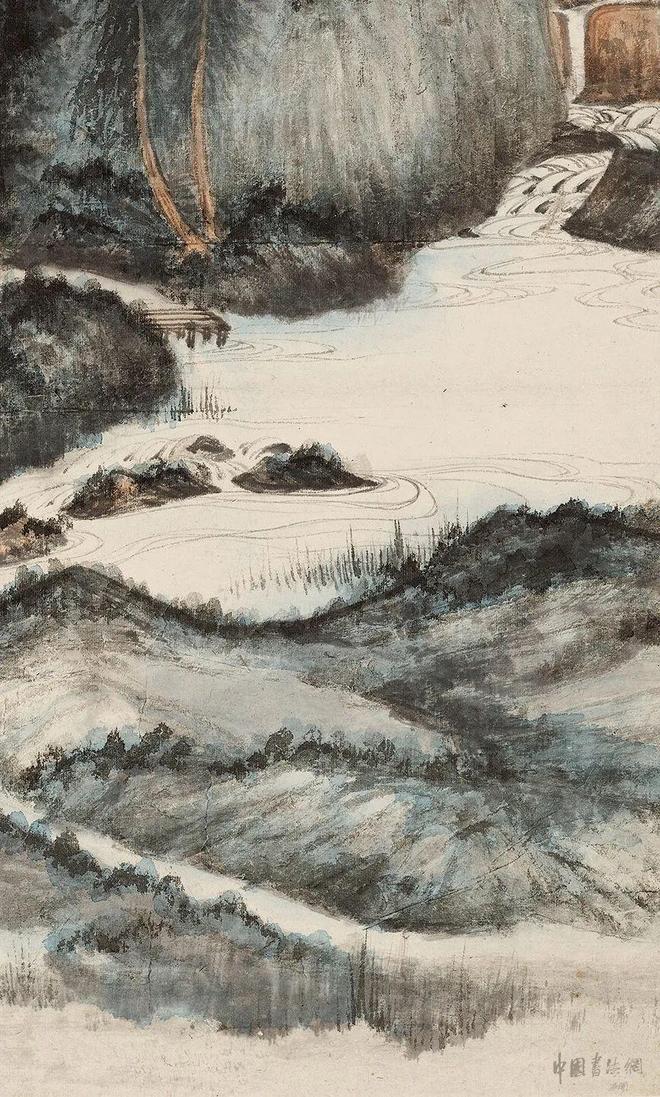 张大千《夏山图》 历代国画 第3张