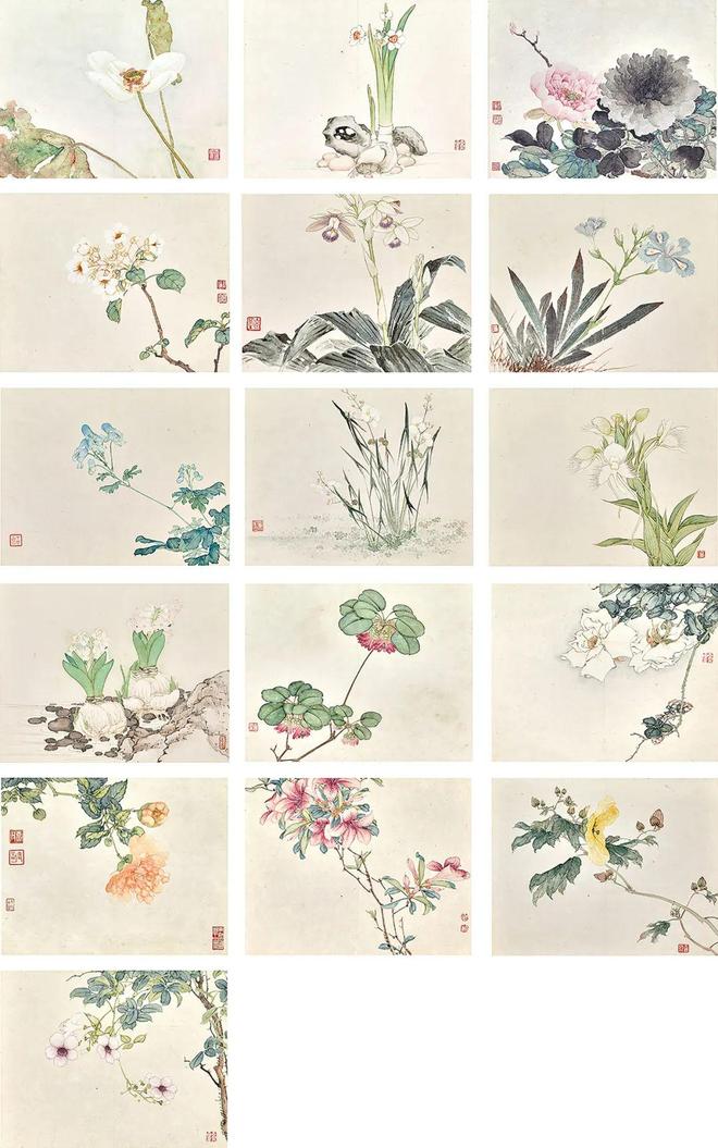 居廉《二十四番花信》 历代国画 第53张