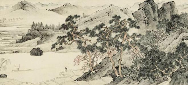文徵明《桃源问津图》 历代国画 第3张