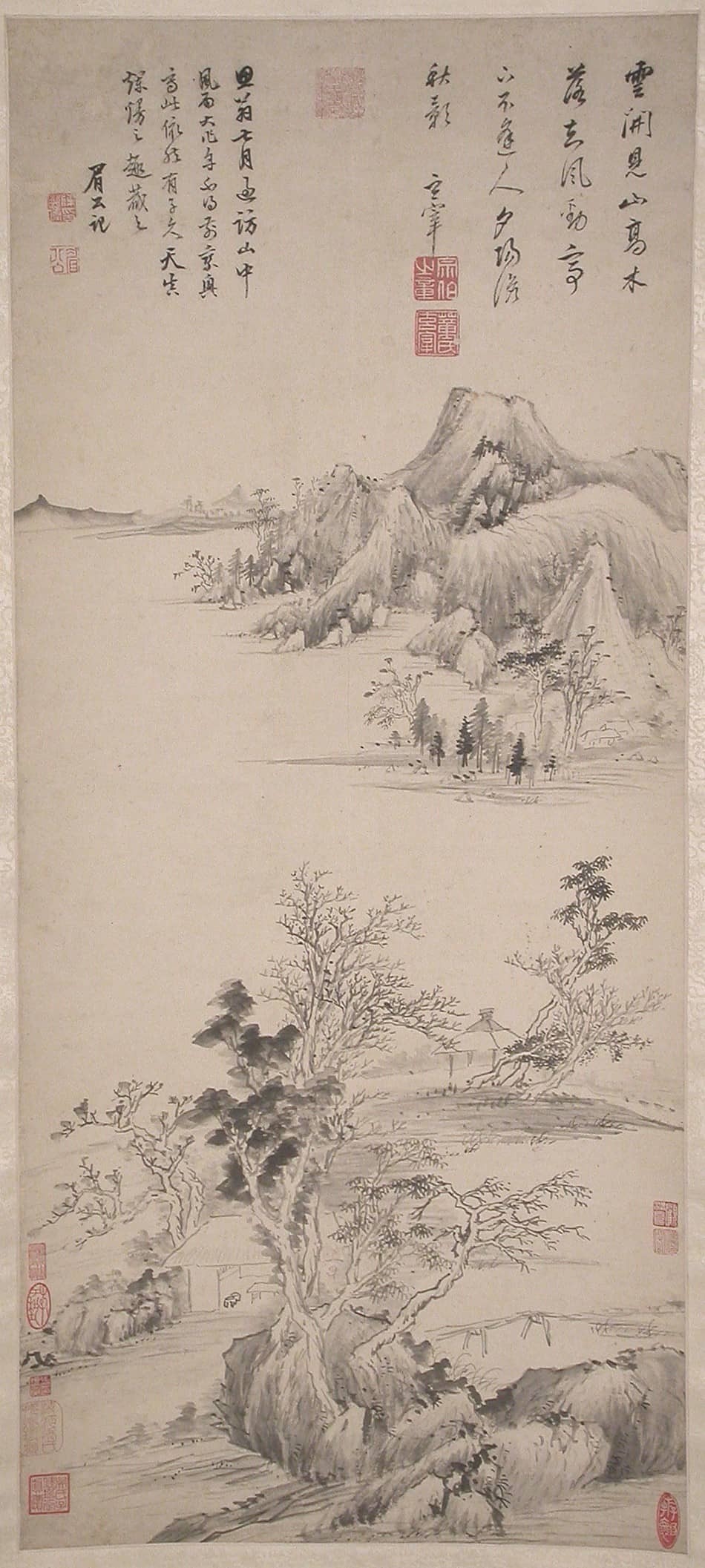 董其昌《秋山图》軸 历代国画 第1张