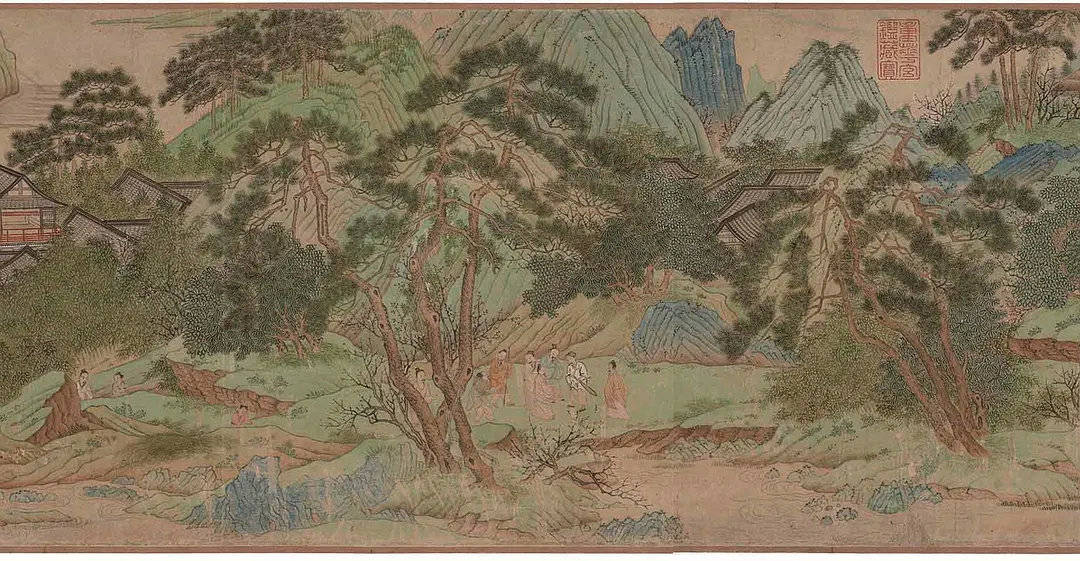仇英 《桃花源图》 历代国画 第17张