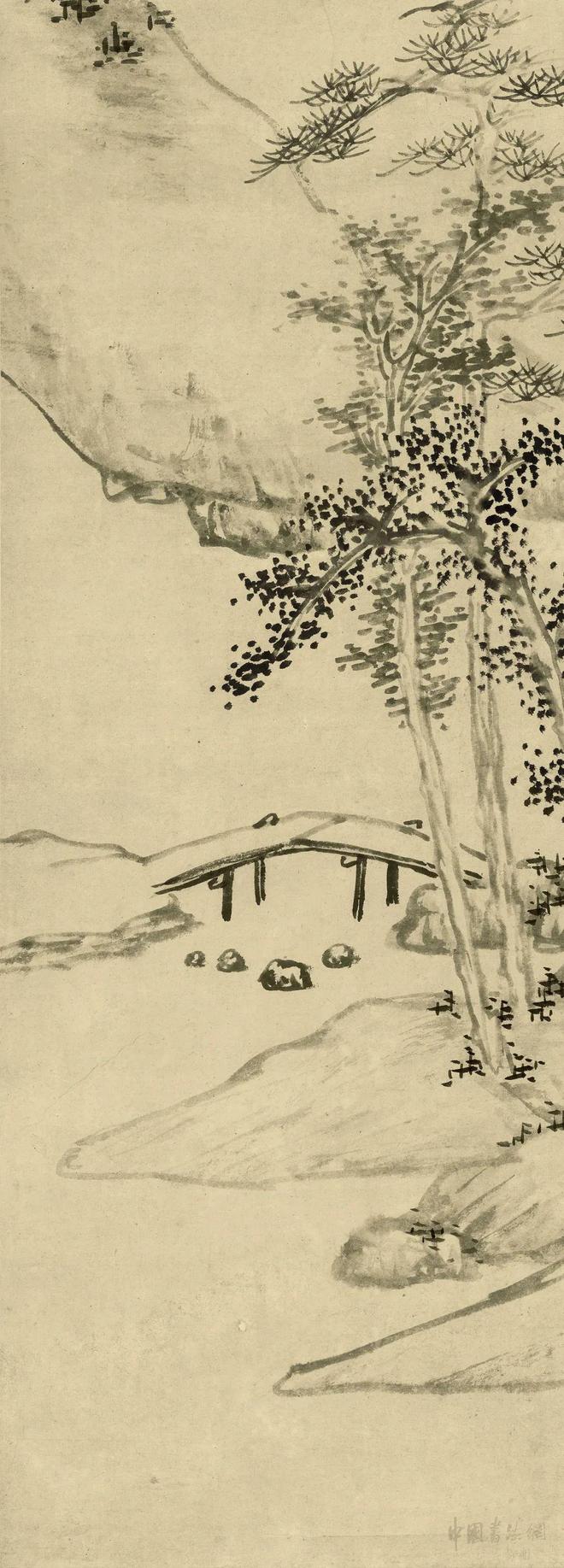 查士标《溪亭独眺图》 历代国画 第3张