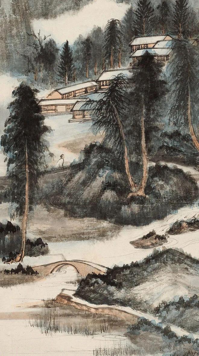 张大千《夏山图》 历代国画 第2张