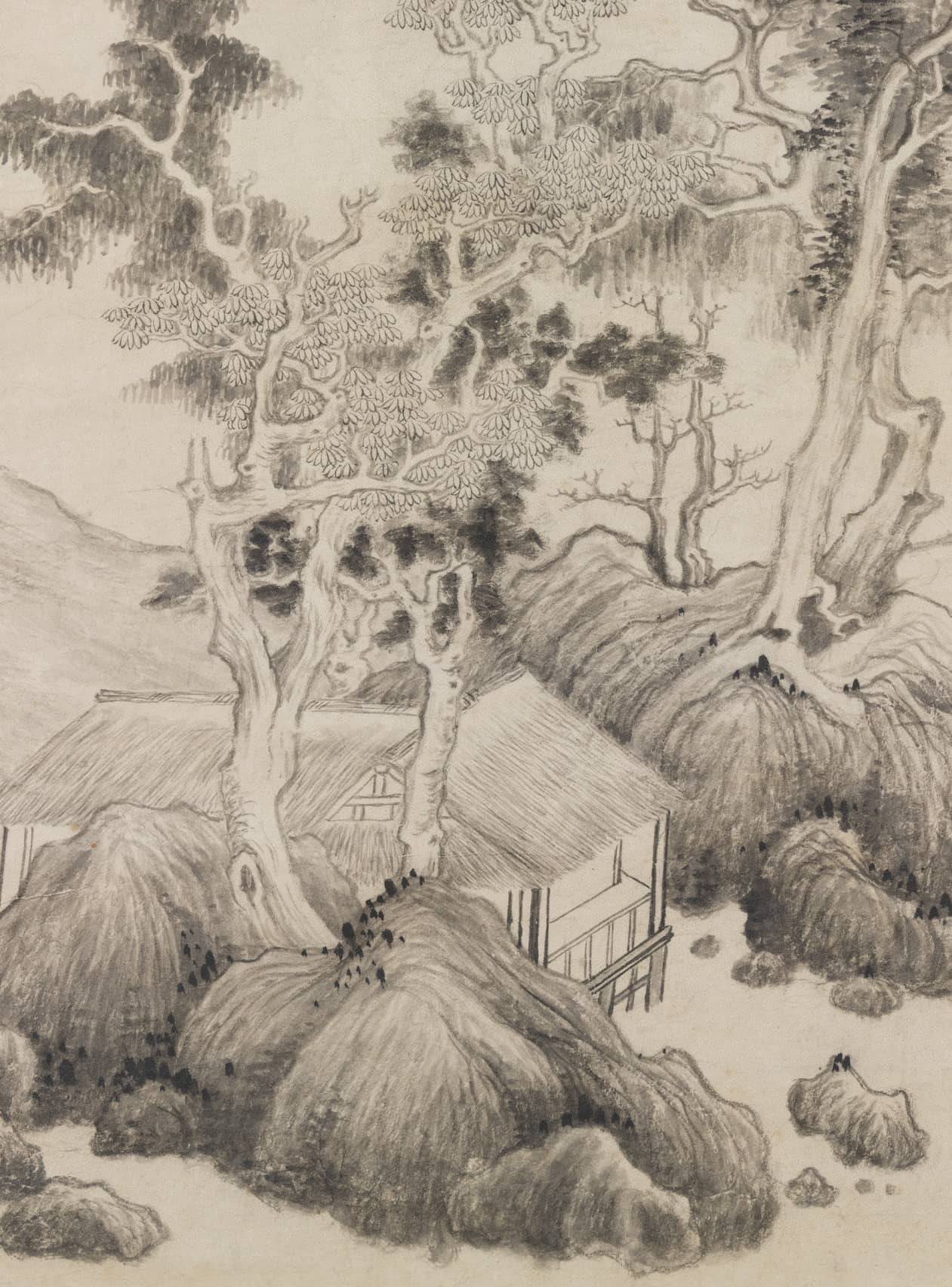 董其昌《葑泾访古图轴》 历代国画 第4张