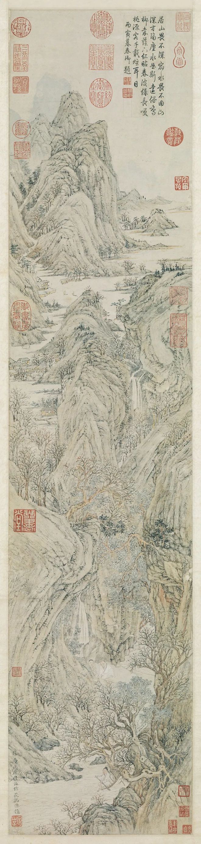 陆治《花溪渔隐图》 历代国画 第1张-墨韵书香 陆治《花溪渔隐图》 历代国画 第1张