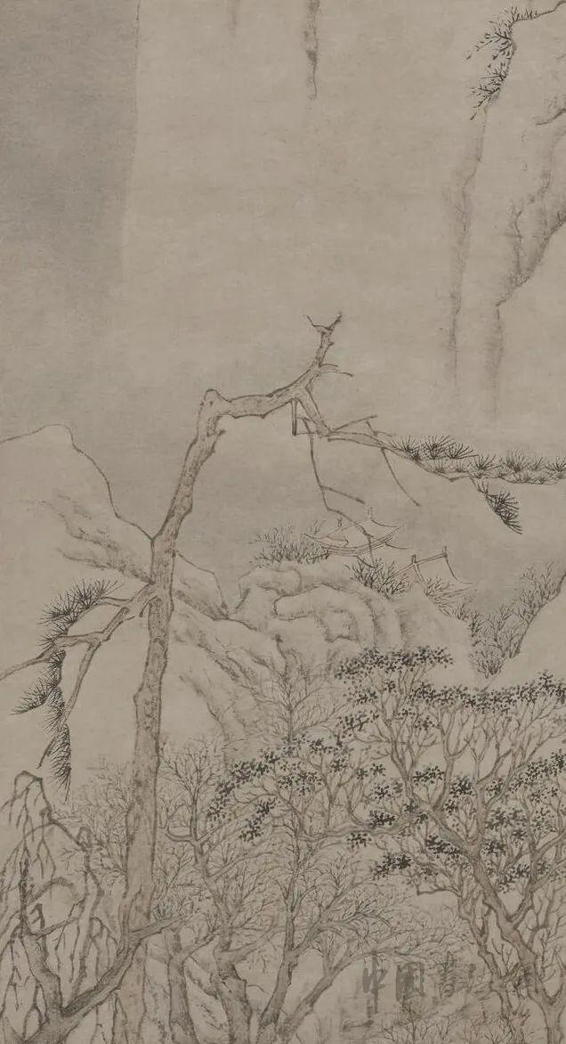 文徵明《寒林晴雪图轴》 历代国画 第4张