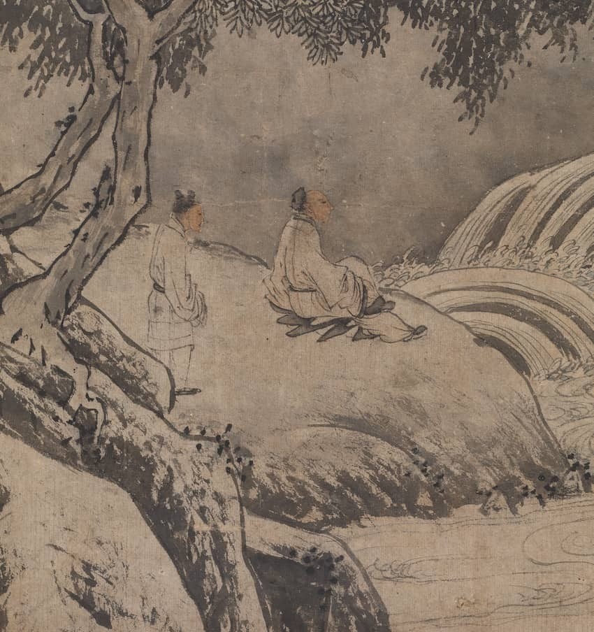 唐寅《观瀑图轴》 历代国画 第2张