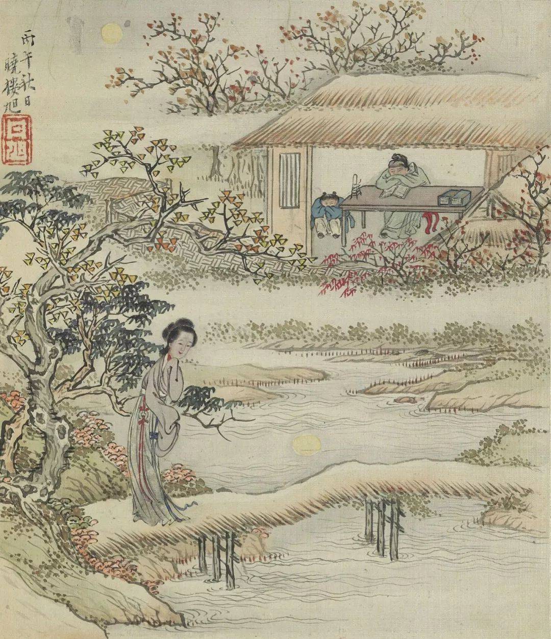 费丹旭《风月秋声》 历代国画 第16张