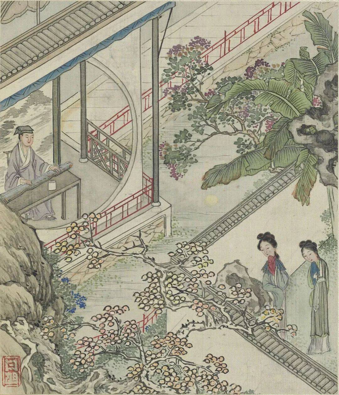 费丹旭《风月秋声》 历代国画 第7张