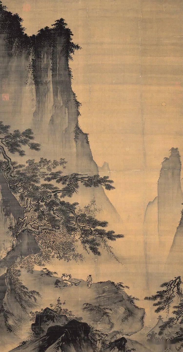 马远《对月图》 历代国画 第1张