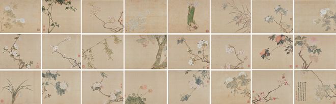 居廉《二十四番花信》 历代国画 第1张